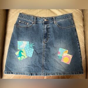 VGUC Lilly Pulitzer white label Derby denim skirt 6